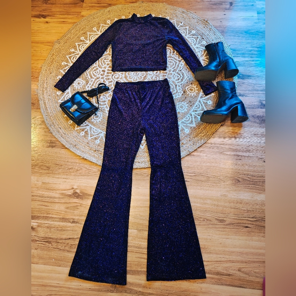 BNWT Purple Glitter Pants & Top Coord set by H&M
